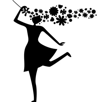 Silhouet stickers lente vrouw - TenStickers