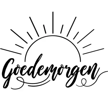 Muursticker woonkamer tekst Goedemorgen - TenStickers