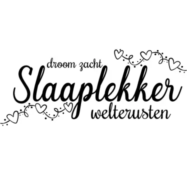 Muurstickers tekst Slaaplekker - TenStickers