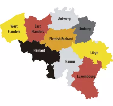 Landen stickers kaart belgie - TenStickers