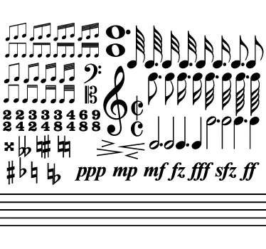 Muziek noten muursticker - TenStickers