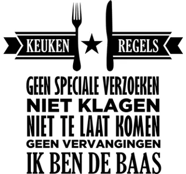 Nederlandse keuken regels tekst muursticker - TenStickers