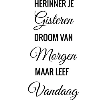 Trap sticker herinner, droom & leef - TenStickers