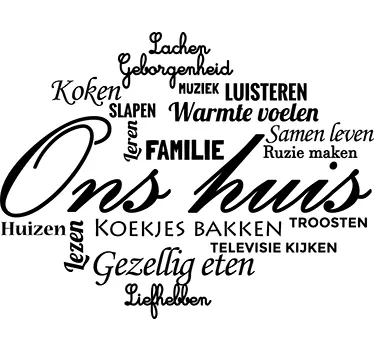 Ons huis familie collage muursticker - TenStickers
