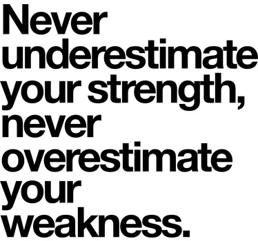 Overestimate Weakness Quote Muursticker - TenStickers