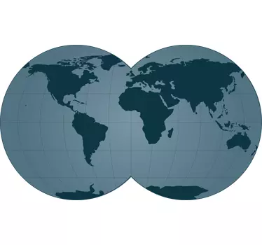 Overlappende Wereldbol Muursticker - TenStickers