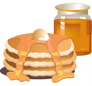 Pannenkoeken met stroop sticker - TenStickers