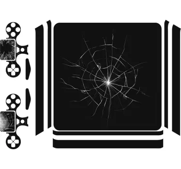 Ps4 sticker gebroken bol ontwerp - TenStickers