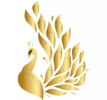 Muurstickers vogels gouden paauw - TenStickers