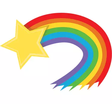 Regenboog ster sticker - TenStickers