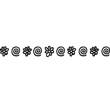 Sierrand bloemen en spiralen - TenStickers