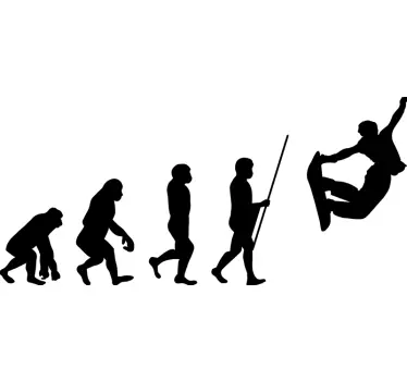 Tienerkamer muursticker evolutie snowboard - TenStickers