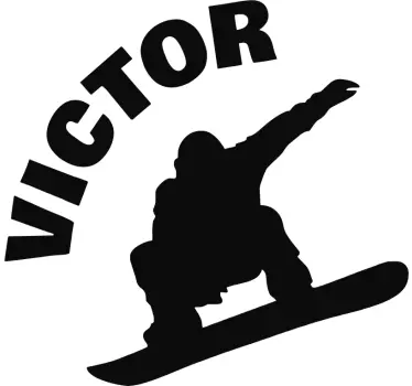 Tienerkamer muursticker snowboard silhouet - TenStickers