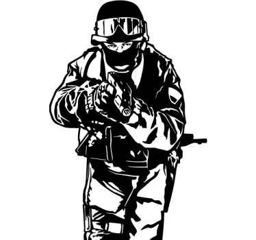 Silhouette sticker SWAT soldaat - TenStickers