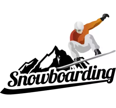 Snowboarder sprong met tekst - TenStickers