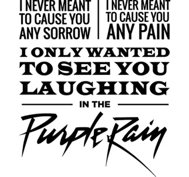 Songtekst Muursticker Purple Rain - TenStickers