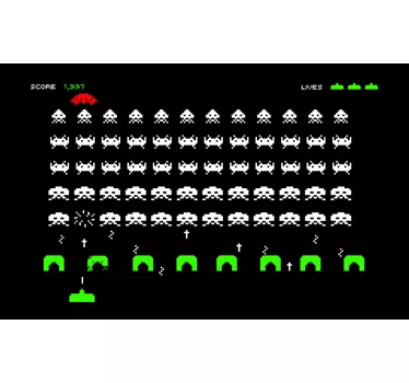 Space Invaders scherm laptop sticker - TenStickers