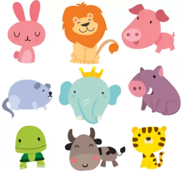Sticker animales infantiles - TenStickers