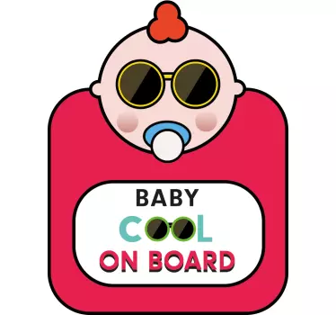 Sticker baby aan board coole baby karakter - TenStickers
