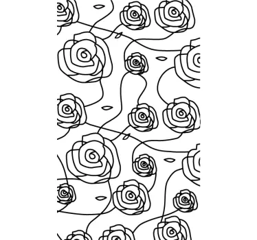 Sticker badkamer douchedeur rozen - TenStickers