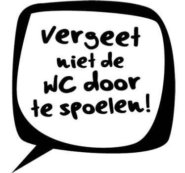 Tekst sticker badkamer WC doorspoelen - TenStickers
