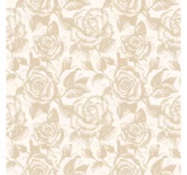 Sticker Bloemen Beige Roze - TenStickers