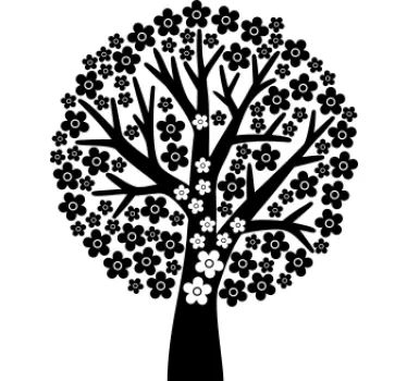Sticker boom bloemen - TenStickers