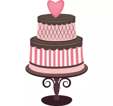 Sticker cake chocola hartje - TenStickers