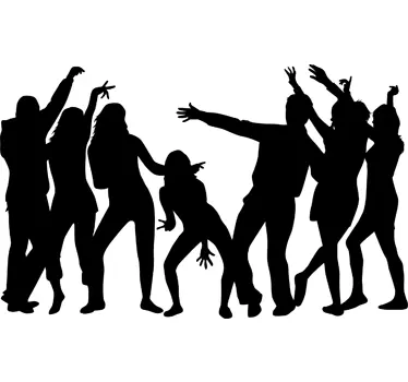 Sticker dansende mensen krijtbord - TenStickers