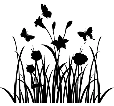 Sticker decoratie bloemen en vlinders - TenStickers