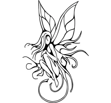 Muursticker woonkamer decoratie engel fee tattoo - TenStickers