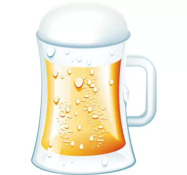 Muursticker keuken glas bier - TenStickers