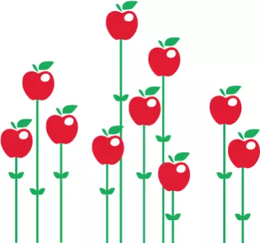 Sticker decoratie keuken bloemen appels - TenStickers