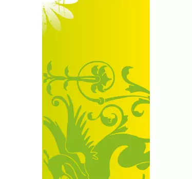 Sticker deur decorate groen draak - TenStickers