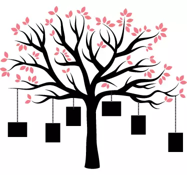 Sticker fotokaders boom roze familie - TenStickers