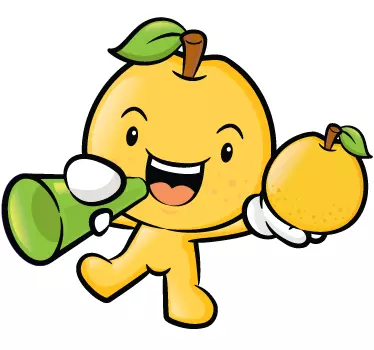 Muursticker keuken fruit gele appel mannetje - TenStickers