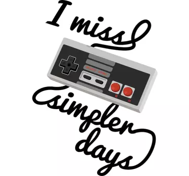 Vintage game controller tienerkamer muursticker - TenStickers