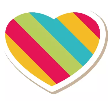 Sticker hartje in kleuren - TenStickers