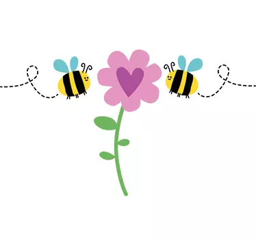 Sticker honingbij op bloem - TenStickers