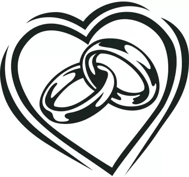 Sticker huwelijk hartje - TenStickers