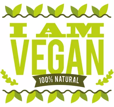 Sticker I am vegan - TenStickers