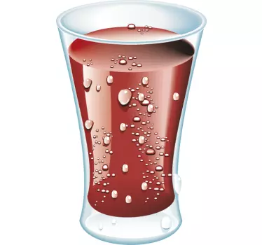 Sticker ijskast glas cola - TenStickers