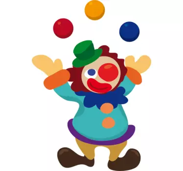 Sticker jongelerende clown - TenStickers