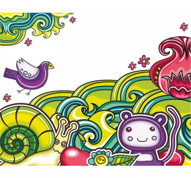 Raamsticker kinderkamer jungle dieren kleuren - TenStickers