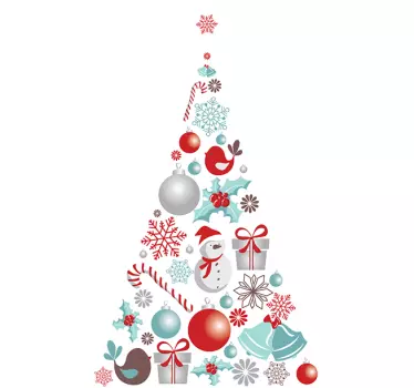 Sticker kerstboom wit driehoek - TenStickers