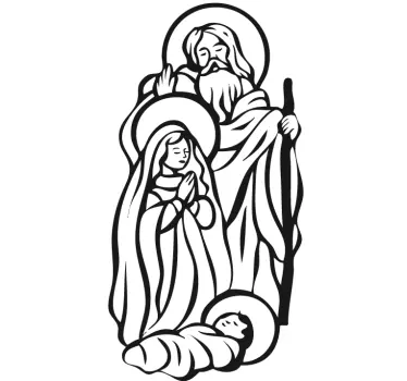 Sticker kerstmis pasgeboren jezus - TenStickers