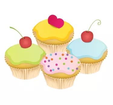 Sticker keuken cupcakes dessert - TenStickers