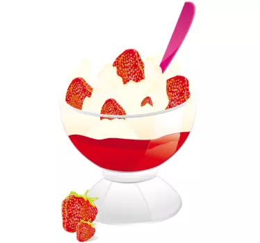 Sticker Keuken Ijsje aardbeien - TenStickers