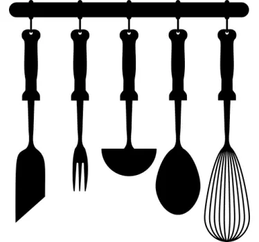 Muursticker keukengerei gastronomie - TenStickers