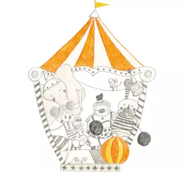 Sticker kind circus vol dieren - TenStickers